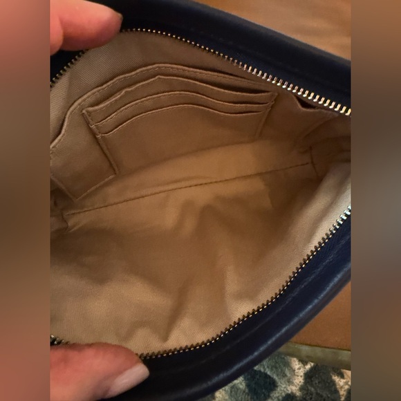 Coach Lite Blue/Navy Blue with Yellow Accents Larger Wristlet- Zippered Pouch - Picture 12 of 12